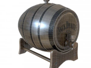 wooden whiskey barrel 3D Model