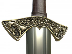 medieval celtic sword 3D Model