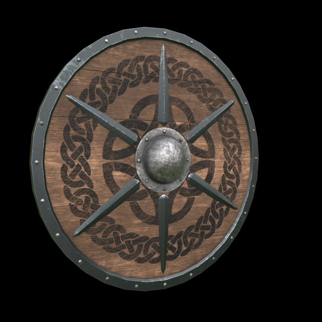 medieval celtic shield Modello 3D .c4d .max .obj .3ds .fbx .stl .blend 