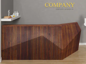 bureau de r&eacute;ception param&eacute;trique en bois Modèle 3D