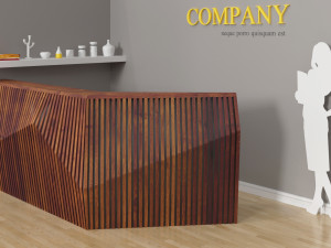 parametric reception wooden desk Model 3D