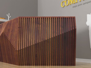 parametric reception wooden desk Model 3D