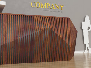 parametric reception wooden desk Model 3D