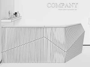 parametric reception wooden desk Model 3D