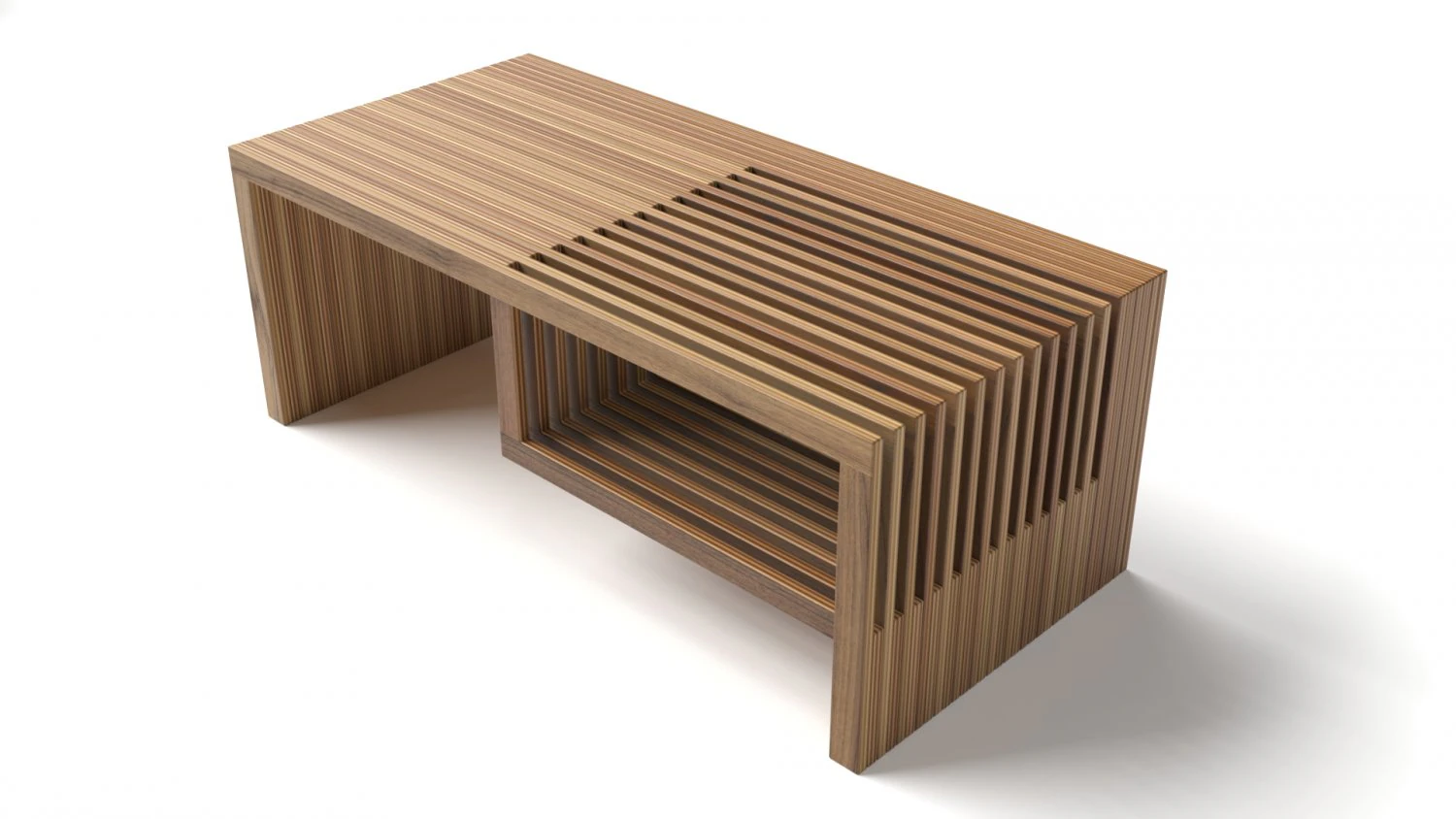 parametric wooden coffee table 3D Model .c4d .max .obj .3ds .fbx .stl .blend