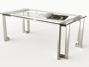 玻璃金属咖啡桌 3D 模型