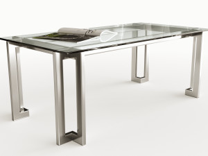 glass metal coffee table Modèle 3D