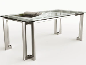 glass metal coffee table 3D Model