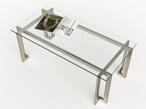 glass metal coffee table Modèle 3D