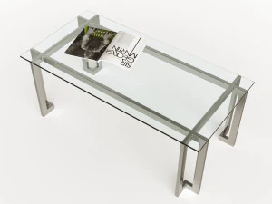 glass metal coffee table 3D Model