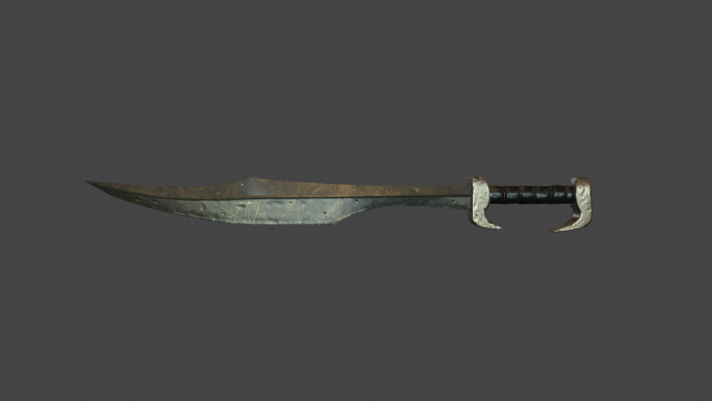 spartan sword 3D Model .c4d .max .obj .3ds .fbx .stl .blend 