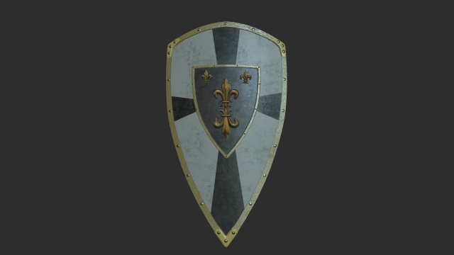 charlemagne shield 3D Модель .c4d .max .obj .3ds .fbx .stl .blend 