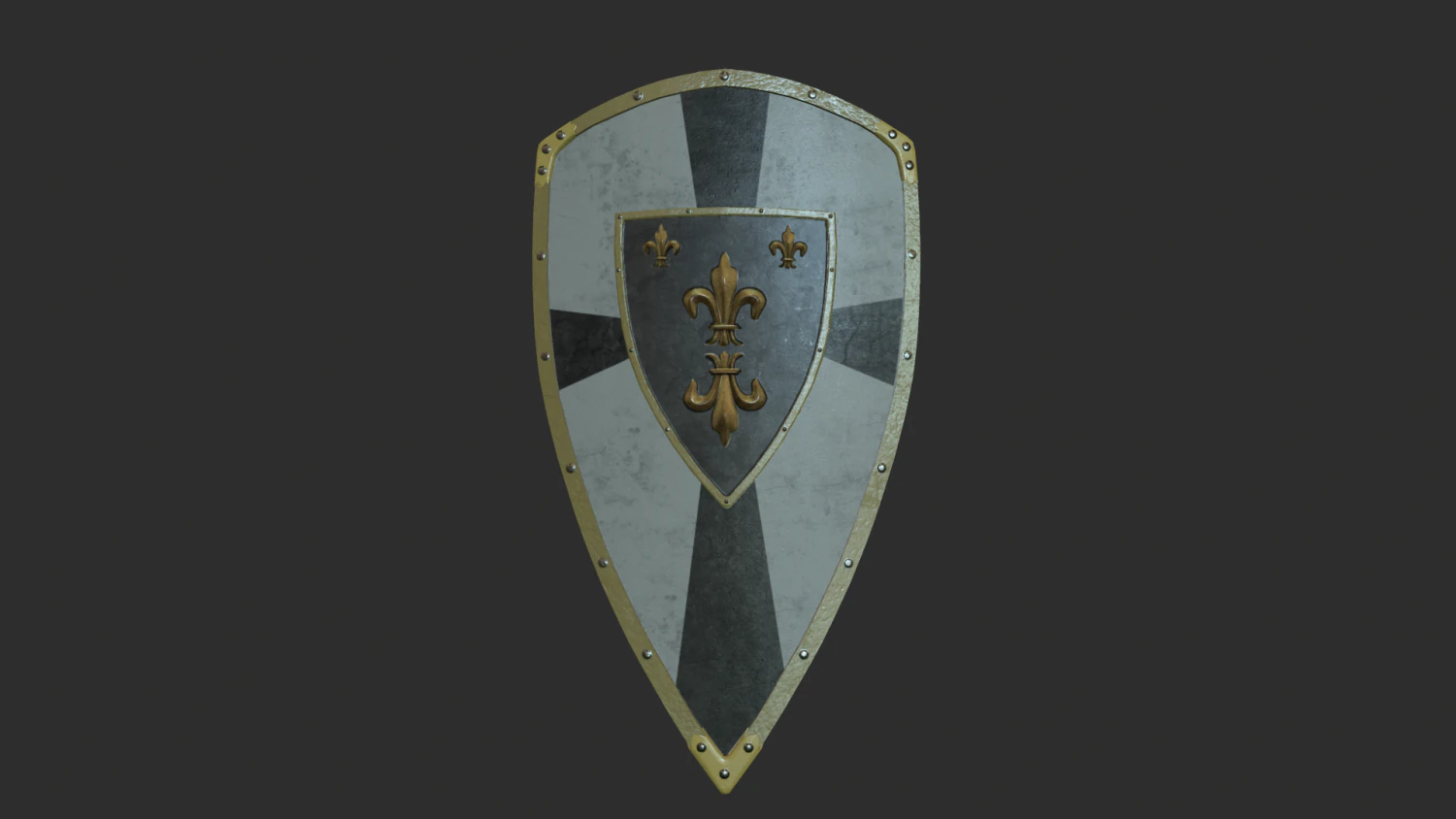 charlemagne shield 3D Model .c4d .max .obj .3ds .fbx .stl .blend 