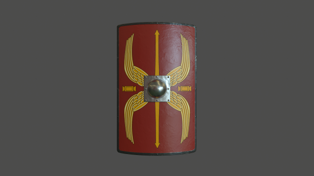 roman shield Model 3D .c4d .max .obj .3ds .fbx .stl .blend 
