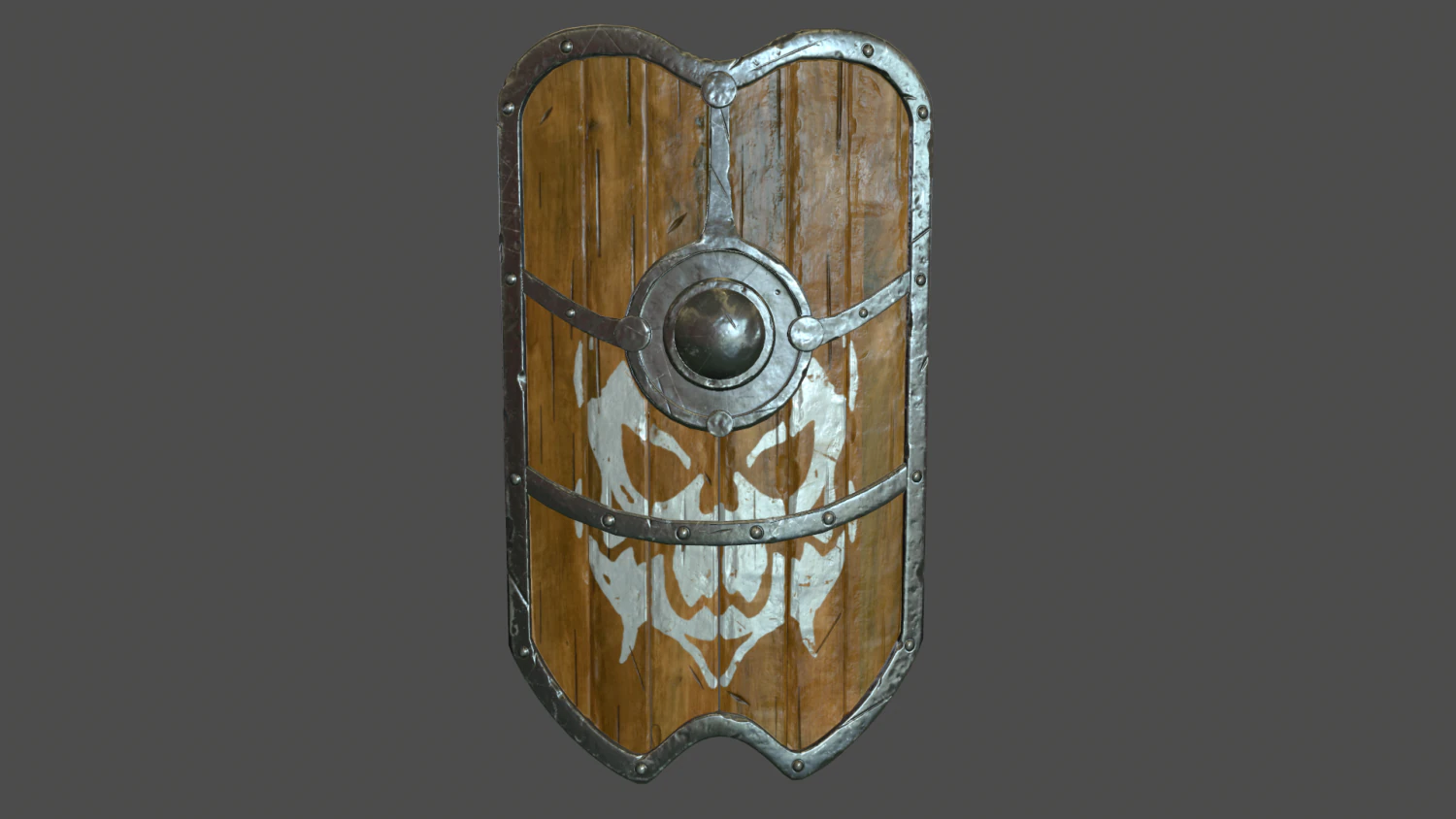 wooden shield 3D Model .c4d .max .obj .3ds .fbx .stl .blend 