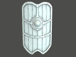 wooden shield Modello 3D