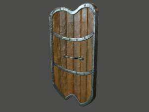 wooden shield Modello 3D