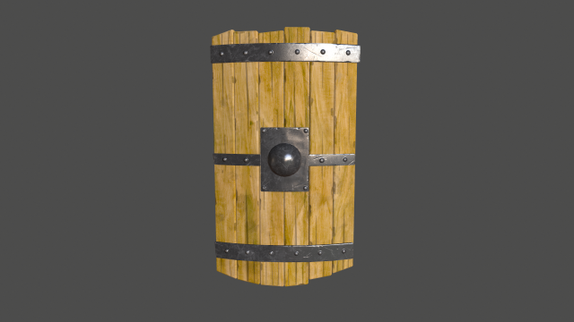 wooden shield Modelo 3D .c4d .max .obj .3ds .fbx .stl .blend 