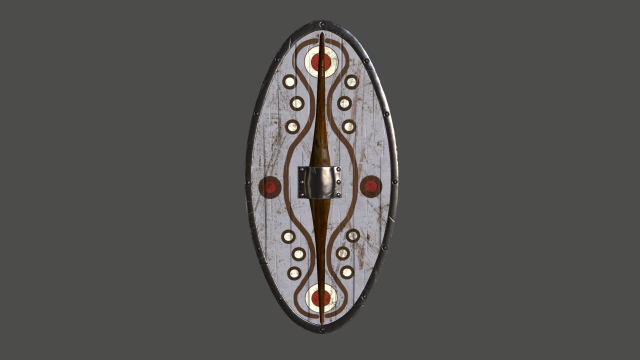 almond shaped shield Modelo 3D .c4d .max .obj .3ds .fbx .stl .blend 
