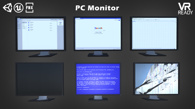 pc monitor Modelo 3D .c4d .max .obj .3ds .fbx .stl .blend 