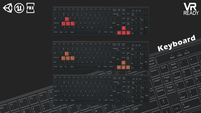 keyboard 3D 模型 .c4d .max .obj .3ds .fbx .stl .blend 