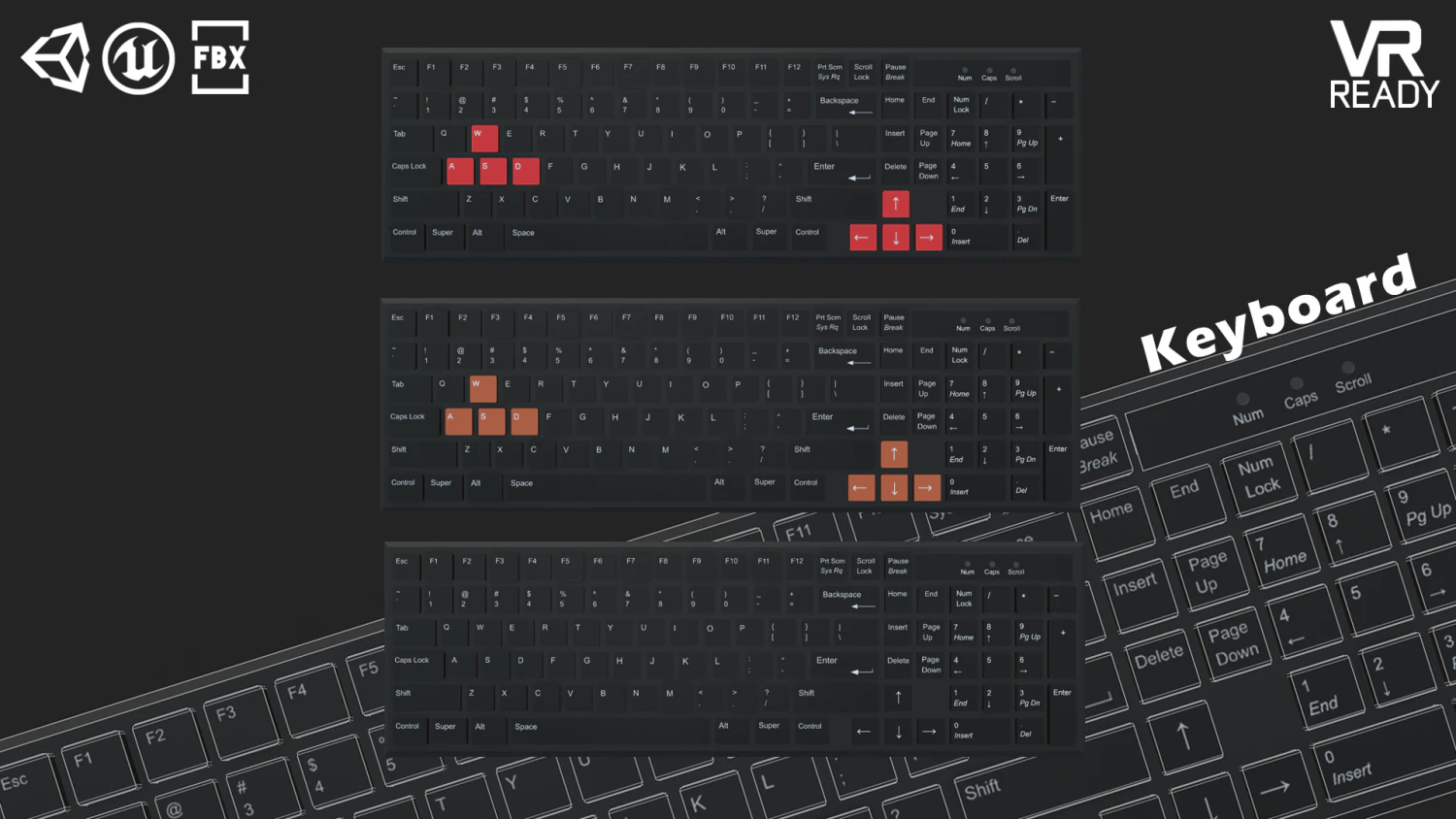 keyboard 3D Model .c4d .max .obj .3ds .fbx .stl .blend 