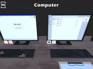 Computer-Set 3D Modell