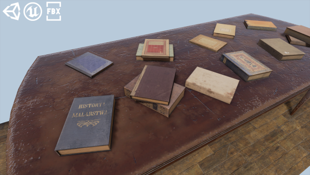 low poly books props 3D Model .c4d .max .obj .3ds .fbx .stl .blend 