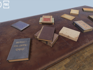 low poly books props 3D 모델