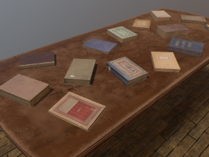 low poly books props 3D Model