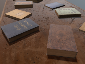 low poly books props 3D Model