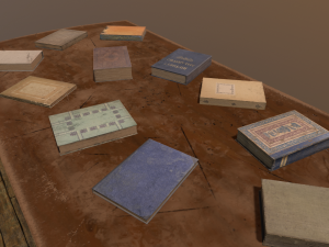 low poly books props 3D Model