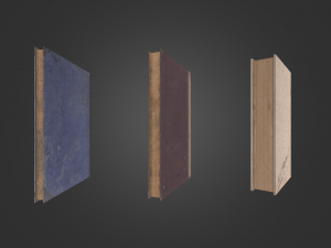 low poly books props 3D Model