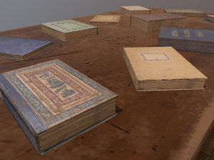 low poly books props 3D Model