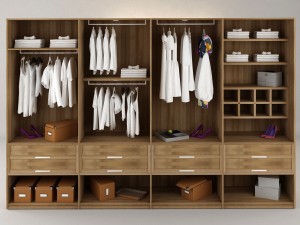 wardrobe with cloths 3D मॉडल