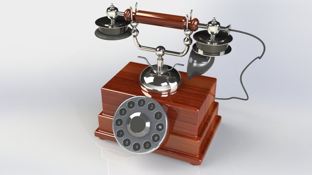 retro style phone Model 3D .c4d .max .obj .3ds .fbx .stl .blend 