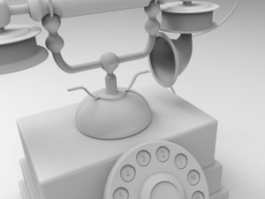 retro style phone Model 3D