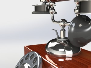 retro style phone Model 3D