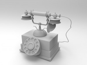 retro style phone Model 3D