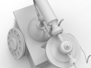 retro style phone Model 3D