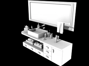 bathroom counter render ready 3D Model