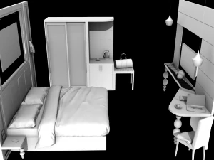 hotel room render ready 3D Model