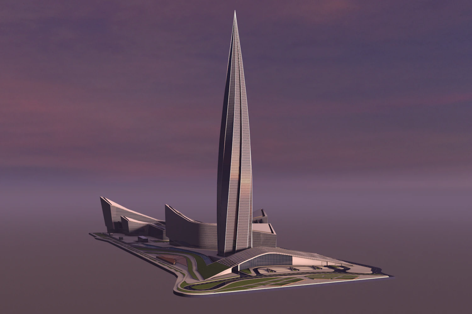 lakhta center 3D Model .c4d .max .obj .3ds .fbx .stl .blend 