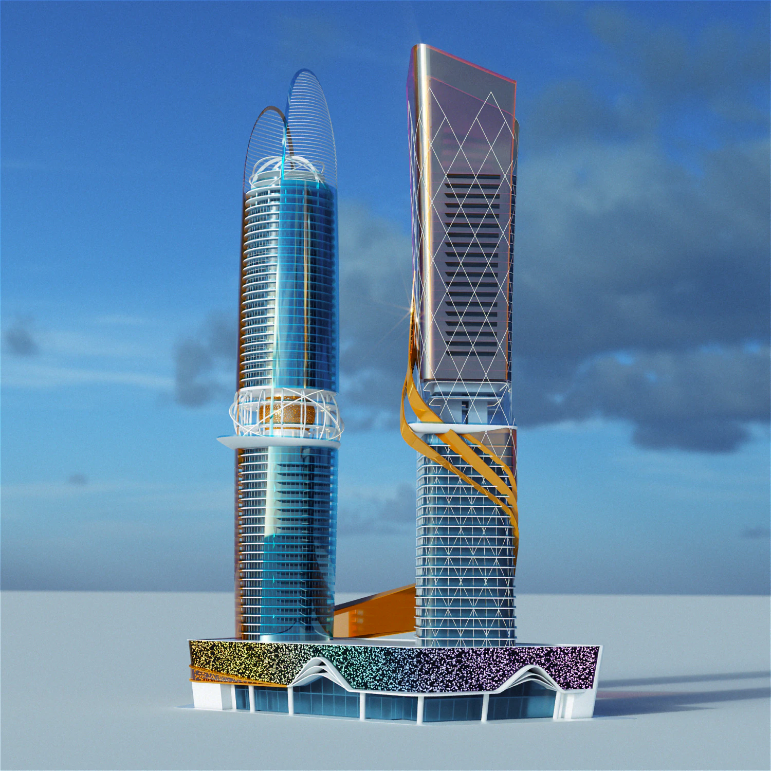 skyscrapers 3D Model .c4d .max .obj .3ds .fbx .stl .blend 
