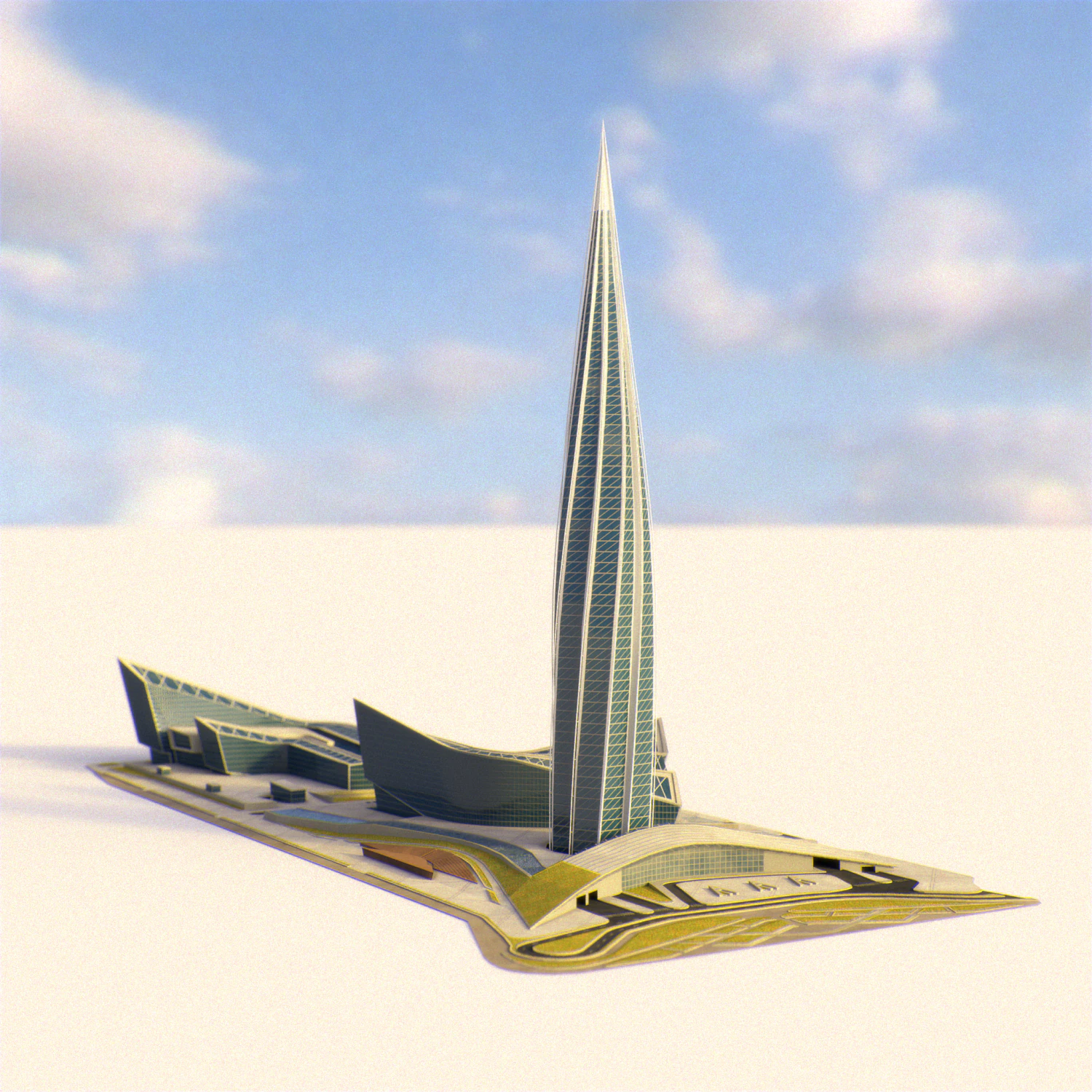 lakhta center 3D Model .c4d .max .obj .3ds .fbx .stl .blend