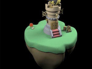 cannon tower 3D 모델