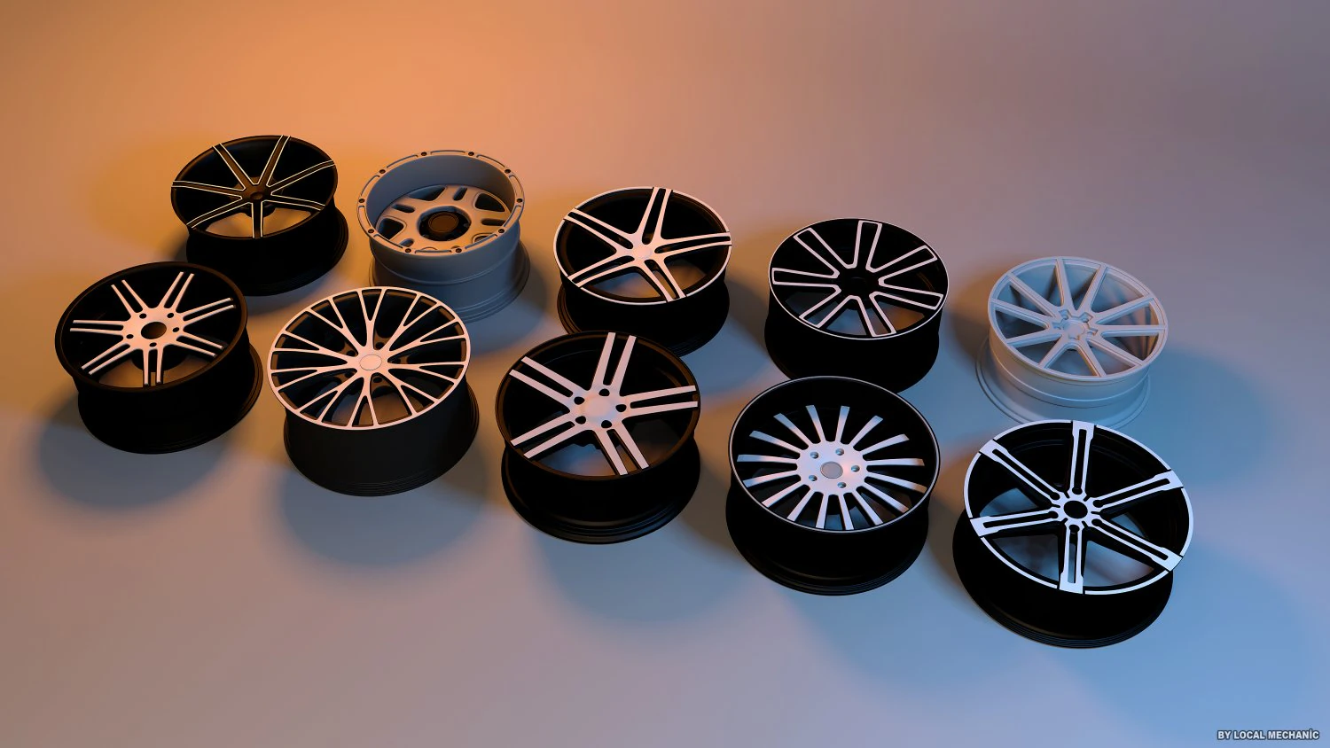 car rim-wheel pack 3D Model .c4d .max .obj .3ds .fbx .stl .blend