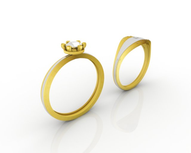 ring gold two Model 3D .c4d .max .obj .3ds .fbx .stl .blend
