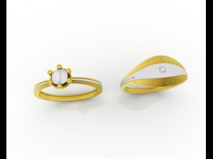 ring gold two Model 3D