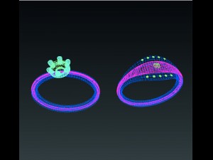 ring gold two Model 3D